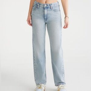 Aeropostale High-Rise Baggy Jeans 100% Cotton Light Wash 16 REG